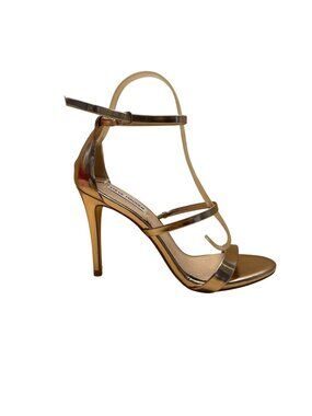 Steve Madden Womens Gold Strappy Sheena High Heel Sandals Size 9.5M
